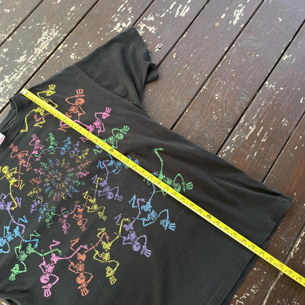 (XL) Vintage 90s (1990) Grateful Dead Dancing Skeletons Spiral T-Shirt Rainbow - Picture 7 of 7